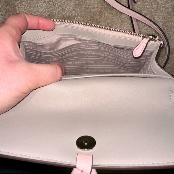 Kate Spade Knott Pebbled Leather Flap Crossbody, Pink, Like New - Picture 4 of 4